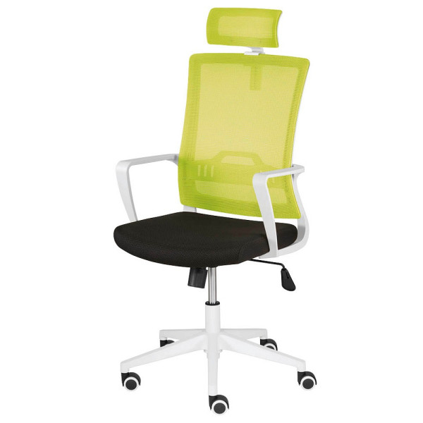 Mayer Bürostuhl mySTUDIO, grün/schwarz / weiß, mit Armlehnen, bis 120kg, mit Kopfstütze 4032376010839 Mayer