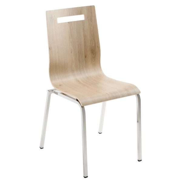 4032376011881 - Besucherstuhl myLIFE davos-eiche   chrom ohne Armlehnen 4-Fuß-Gestell 4032376011881 Mayer