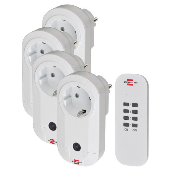4007123643561 - Brennenstuhl - Funkschalt-Set rc CE1 4001 4er Funksteckdosen Set (Innenbereich mit Handsender und Kindersicherung) weiß 4007123643561 - Brennenstuhl - Funkschalt-Set rc CE1 4001 4er Funksteckdosen Set (Innenbereich mit Handsender und Kindersicherung) weiß