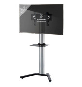 TV-Ständer Stadino Maxi silber, schwarz, schwarzglas