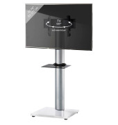 TV-Ständer Onu weiß, silber, schwarzglas