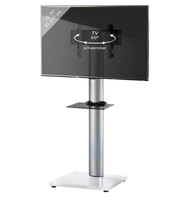 TV-Ständer Onu weiß, silber, schwarzglas TV-Ständer Onu weiß, silber, schwarzglas