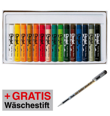 AKTION: Stoffmalkreide Arts farbsortiert + GRATIS Gel-Tintenroller 'Gel for fabric'
