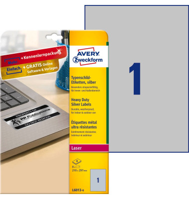 Typenschildetiketten L6013-8 silber