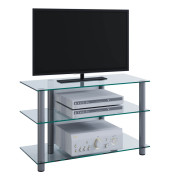 TV-Lowboard Sindas silber, klarglas