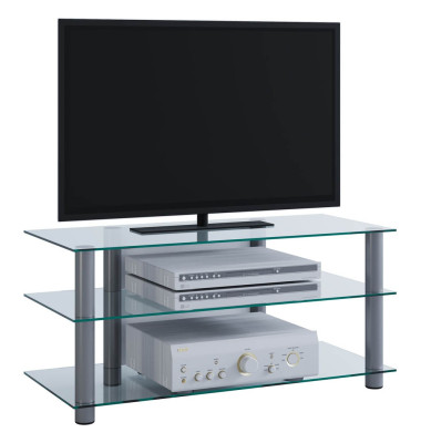 TV-Lowboard Netasa silber, klarglas TV-Lowboard Netasa silber, klarglas
