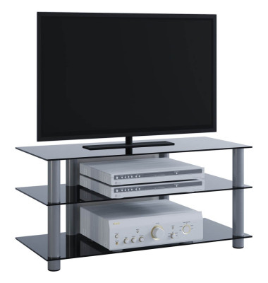 TV-Lowboard Netasa silber, schwarzglas TV-Lowboard Netasa silber, schwarzglas