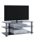 TV-Lowboard Zumbo silber, schwarzglas