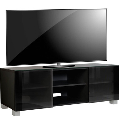 TV-Lowboard Luxala schwarz, schwarzglas