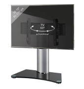 TV-Ständer Windoxa Maxi silber, schwarzglas