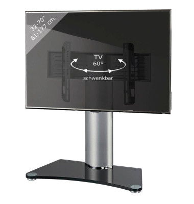 TV-Ständer Windoxa Maxi silber, schwarzglas TV-Ständer Windoxa Maxi silber, schwarzglas