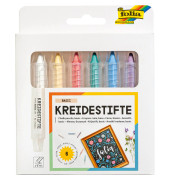 Tafelkreidestifte Basic 370609 6er Etui farbig sortiert rund 10x95mm