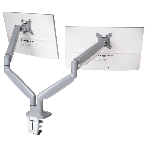 5028252597135 - SmartFit One-Touch Dual Monitor Arm - Für 2 Bildschirme - Höhenverstellbar - Für 13 - 32 & bis zu 9 KG - Grau