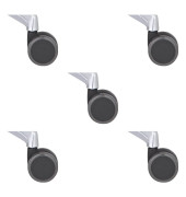 Bürostuhl-Ersatzrollen 092103, Stiftlänge 19,5mm, StiftØ 11mm, für Hartboden, schwarz
