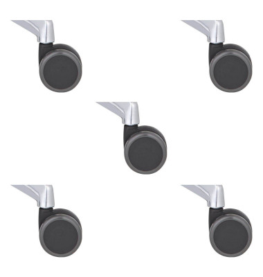 Bürostuhl-Ersatzrollen 092103, Stiftlänge 19,5mm, StiftØ 11mm, für Hartboden, schwarz