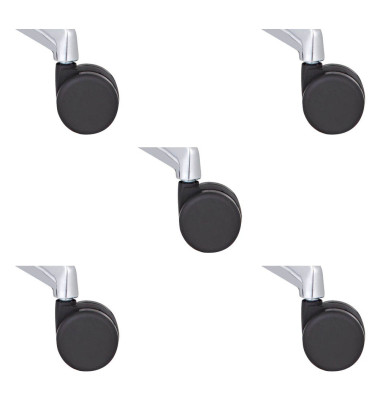 Bürostuhl-Ersatzrollen 092101, Stiftlänge 19,5mm, StiftØ 11mm, für Teppichboden, schwarz