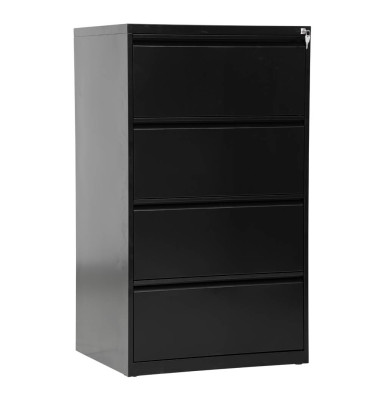 H&auml;ngeregistraturschrank 100325, schwarz, 4 Schubladen, 2-bahnig