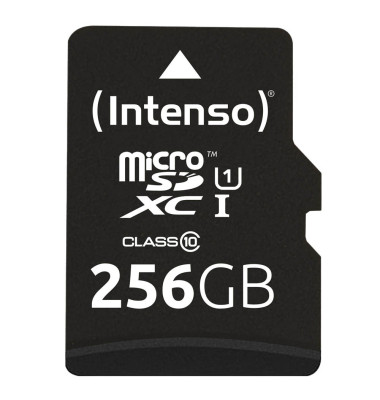 Speicherkarte Premium 3423492, Micro-SDXC, mit SD-Adapter, Class 10, bis 90 MB/s, 256 GB
