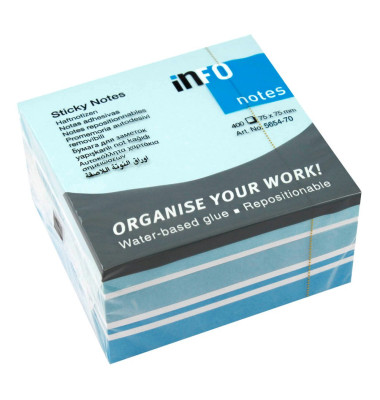Haftnotizen 5654-70, CUBE, 75x75mm, hellblau/weiss/blau, quadratisch Haftnotizen 5654-70, CUBE, 75x75mm, hellblau/weiss/blau, quadratisch