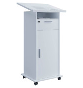 Stehpult Meeta, höhenverstellbar 108-120cm (H), 60x50cm (BxT), rechteckig, weiß / weiß