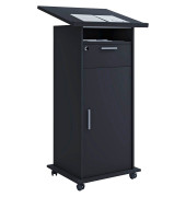 Stehpult Meeta, höhenverstellbar 108-120cm (H), 60x50cm (BxT), rechteckig, schwarz / schwarz