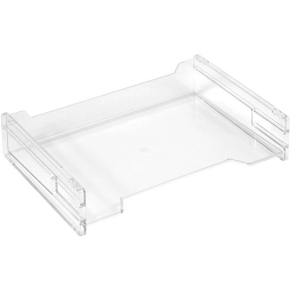 3 Stück Herlitz Briefablage 1610393, A4 quer, transparent, Kunststoff, Polystyrol, PS stapelbar 4008111610398 Herlitz