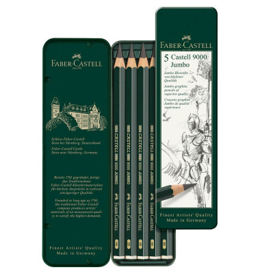 Bleistift-Set Castell 9000 Jumbo, 119305, 5x grün, k.A., HB,2B,4B,6B,8B