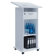 Stehpult Meeta, höhenverstellbar 108-120cm (H), 60x50cm (BxT), rechteckig, weiß / weiß