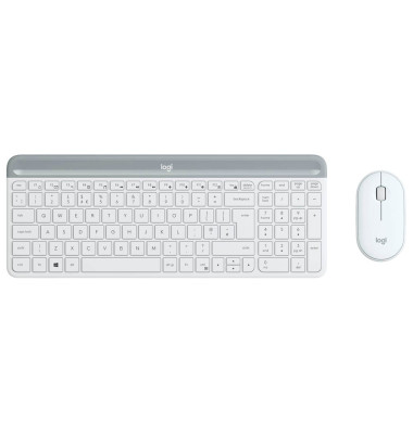 MK470 Slim Combo Tastatur-Maus-Set kabellos weiß