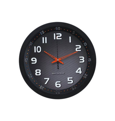 Funkwanduhr WT 8972 schwarz 30,0 cm Metall Funkwanduhr WT 8972 schwarz 30,0 cm Metall
