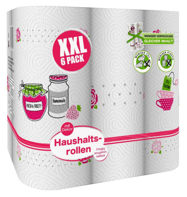 Küchenrollen XXL 52226 3-lagig weiß/gemustert Rolle à 90 Blatt