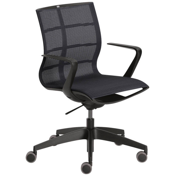 4049694001296 - Bürostuhl Einteiliger Strickbezug ermöglicht eine optimale Druckverteilung entlang der Wirbelsäule und Becken anthrazit   schwa