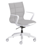 B&uuml;rostuhl Einteiliger Strickbezug erm&ouml;glicht eine optimale Druckverteilung entlang der Wirbels&auml;ule und Becken, hellgrau / lichtg