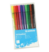 Fineliner-Set Donau, 5150100-99, farbig sortiert (Schreibfarbe: 10-farbig sortiert), 0,4mm