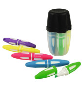 Textmarker 330256099, Rundbox, 5-farbig sortiert, 1-4mm Keilspitze