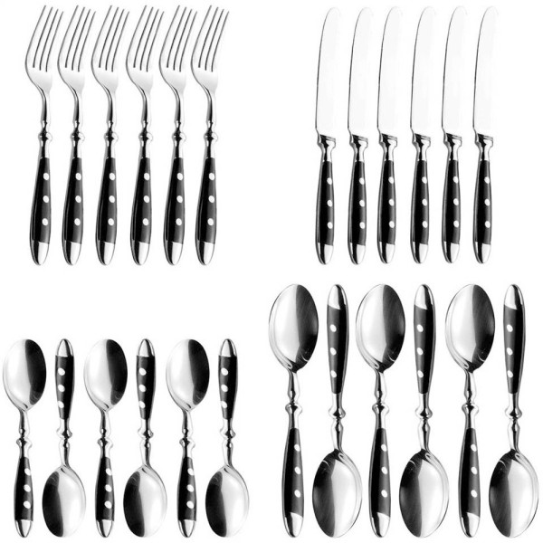 4007796011421 - ESMEYER Nostalgie 24-tlg Besteckset 6 Pers Schwarz Edelstahl 18 0 poliert geschmiedete Messer spülmaschinenfest 4007796011421 - ESMEYER Nostalgie 24-tlg Besteckset 6 Pers Schwarz Edelstahl 18 0 poliert geschmiedete Messer spülmaschinenfest