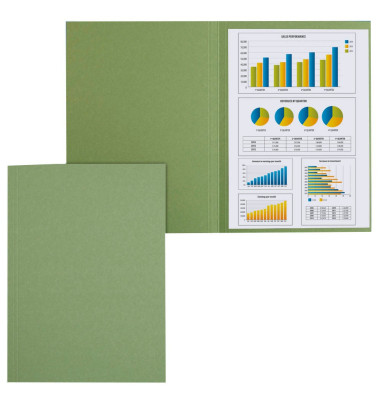 Aktendeckel 80001167, A4 grün Recyclingkarton 250g