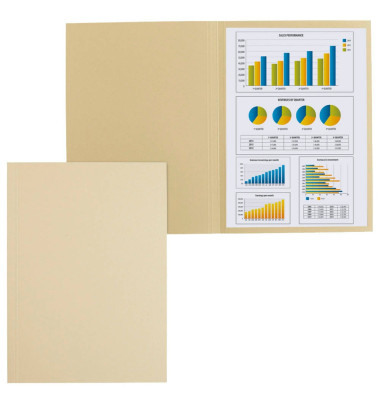 Aktendeckel 80001233, A4 chamois Recyclingkarton 250g