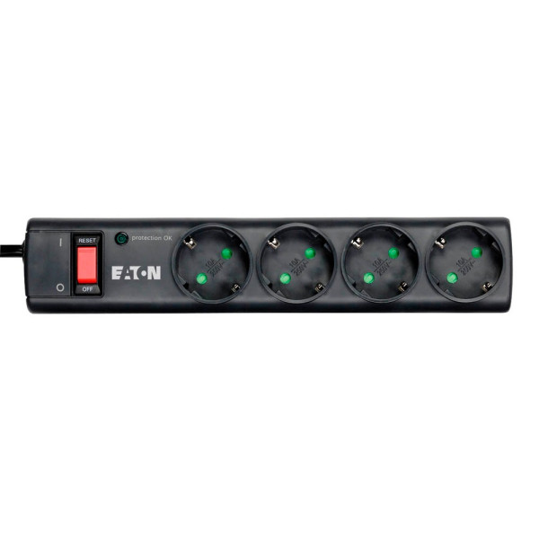 3553340667275 - PS4D EATON Protection Strip 4 DIN 4-fach Steckdosenleiste mit Überspannungsschutz schwarz PS4D 3553340667275
