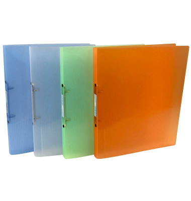 Ringbuch DONAU 330199099, A4 2 Ringe 16mm Ring-&Oslash; Kunststoff wei&szlig;/blau/gr&uuml;n/orange