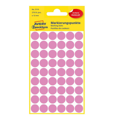 Klebepunkte 3114 rosa Ø 12,0 mm