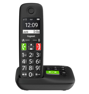 E290A Schnurlostelefon mit Anrufbeantworter schwarz