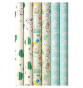 Geschenkpapier Baby 33073 9A9145, sortiert (3 Motive), Baby, 70cm x 2m, farbig sortiert