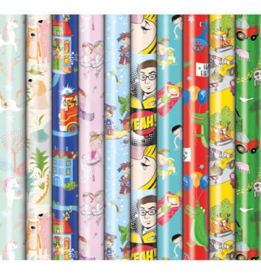 Geschenkpapier Bambini 33013-2A2223, Bambini Premium, 70cm x 2m, bunt
