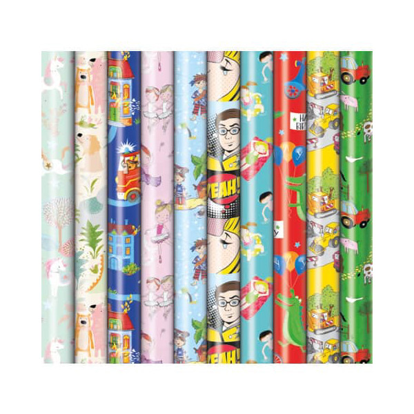 30 Stück Zöwie Geschenkpapier Bambini 33013-2A2223, Bambini Premium, 70cm x 2m, bunt 4058653101267 Zöwie 2 Meter