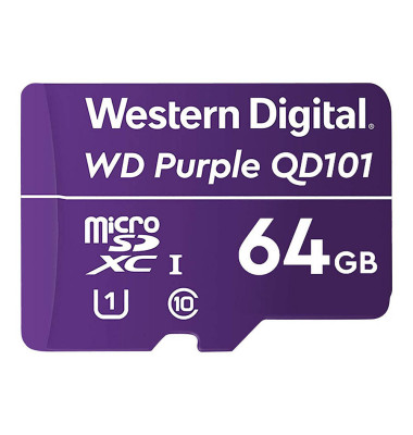 Speicherkarte Purple SC QD101 WDD064G1P0C, Micro-SDXC, Class 10, 64 GB