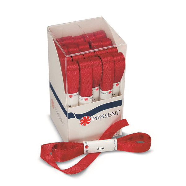20 Stück Präsent Geschenkband Adventband Europa 60510-609 mit Webkante 10mm x 3m rot 4009236201478 Präsent
