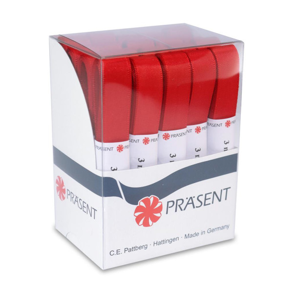 20 Stück Präsent Geschenkband Adventband Europa 60515-609 mit Webkante 15mm x 3m rot 4009236204356 Präsent