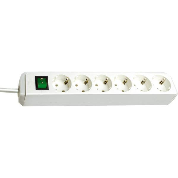 4007123133192 - Brennenstuhl - Eco-Line Steckdosenleiste mit Schalter 6-fach weiß 3m H05VV-F 3G15 - 1159520400