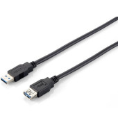 USB Kabel 3.0 A -  A St/Bu 3.00m schwarz Polybeutel